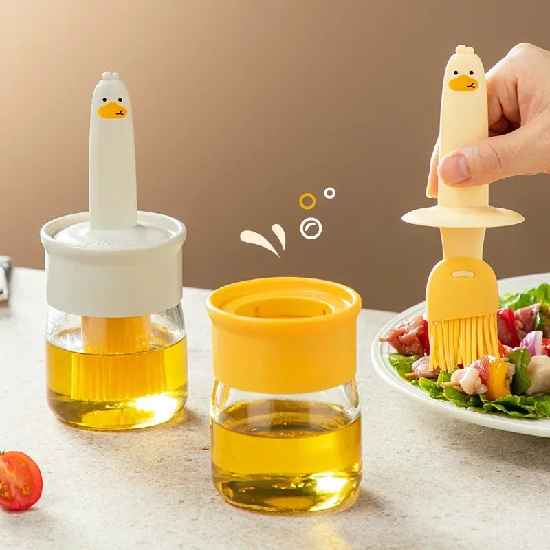 Silicone Bottle Kitchen Pancake Baking Silicone Brush Heat-resistant Glass Oil Brush Bottle Bread Oilbrush Bottle