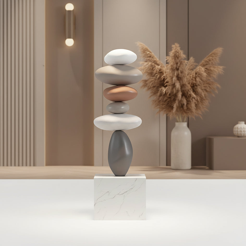 80CM Glowing Stone Creative Home Decor Large Feng Shui Stone Statue Indoor Floor Sculpture