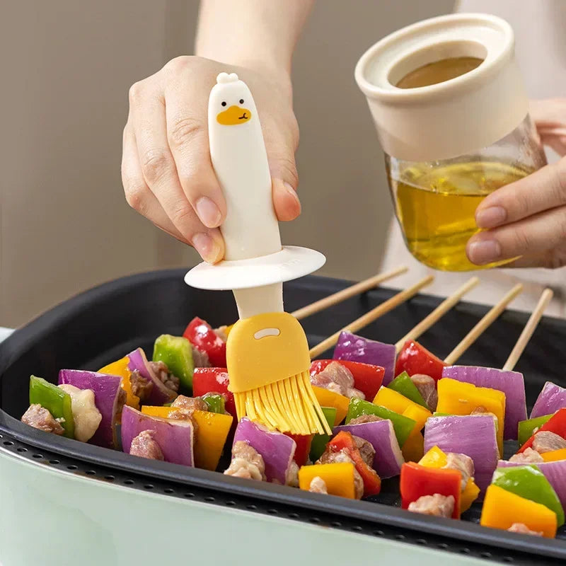 Silicone Bottle Kitchen Pancake Baking Silicone Brush Heat-resistant Glass Oil Brush Bottle Bread Oilbrush Bottle